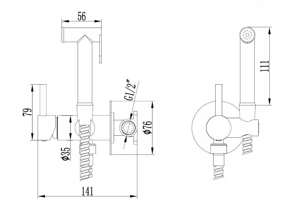 INVENA BATERIA BIDETOWA PODTYNK OKRĄGŁA, CHROM