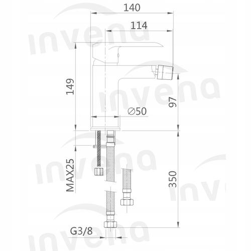 Bateria bidetowa INVENA SIROS CZARNY 48h