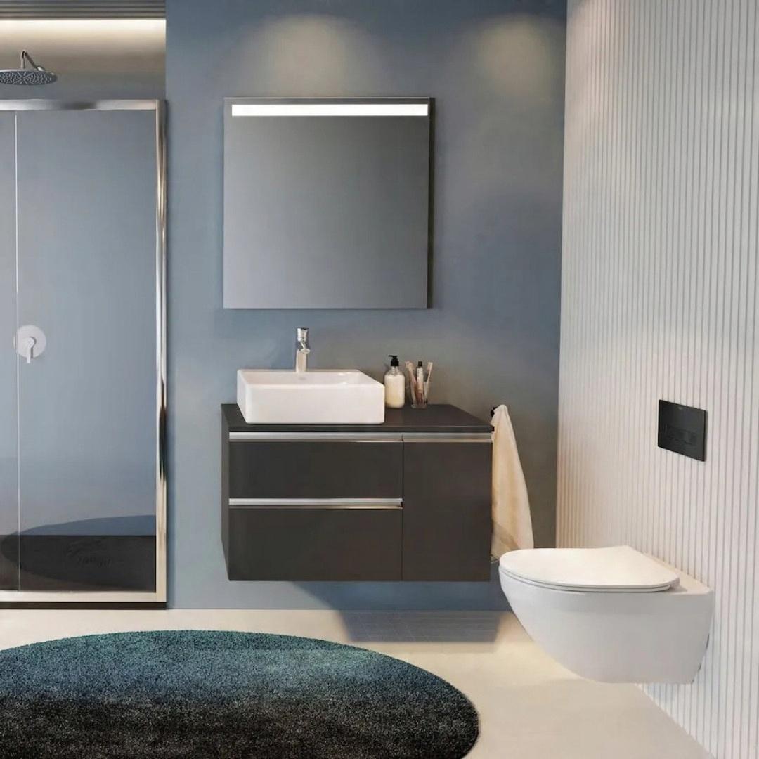 Miska wisząca HEBE 52x36cm Rimless Biały + Deska Slim wolnoopad. ROCA[16]