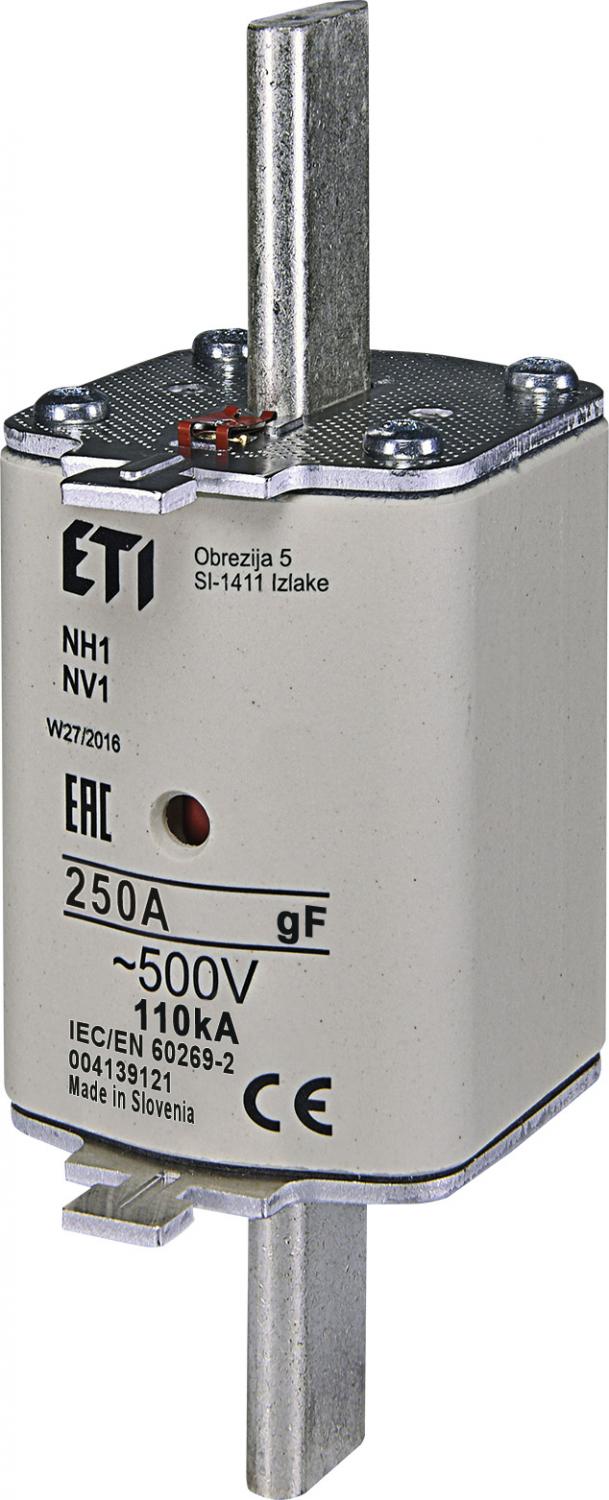 ETI Wkładka topikowa przemysłowa szybka NH1/WT-1 GF 250A/500V