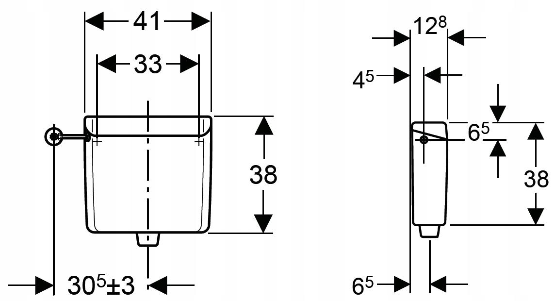 GEBERIT Spłuczka AP123, nisko zawieszona, biały-alpin