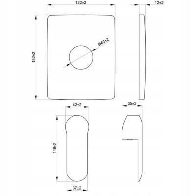 Bateria natryskowa INVENA podtynkowa GLAMOUR 1-funkcyjna 48h