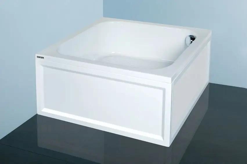 Brodzik akrylowy kwadrat 90x90x28 cm SANPLAST Classic + STB bez siedziska