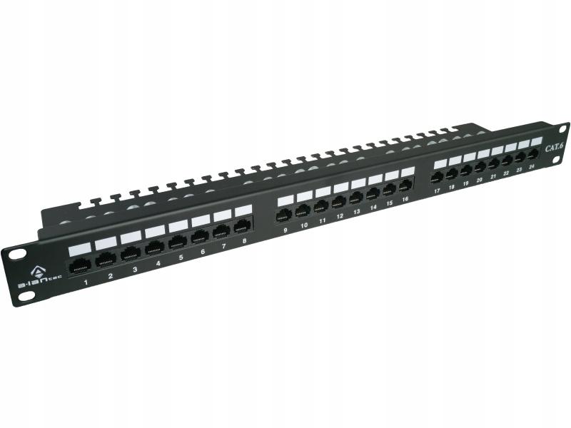 A-LAN Patch panel UTP kat.6, 24 porty LSA z półką 1U ALANTEC