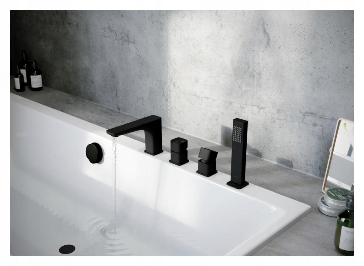 ALCADRAIN Syfon wannowy ALCA z korkiem automatycznym czarny-mat