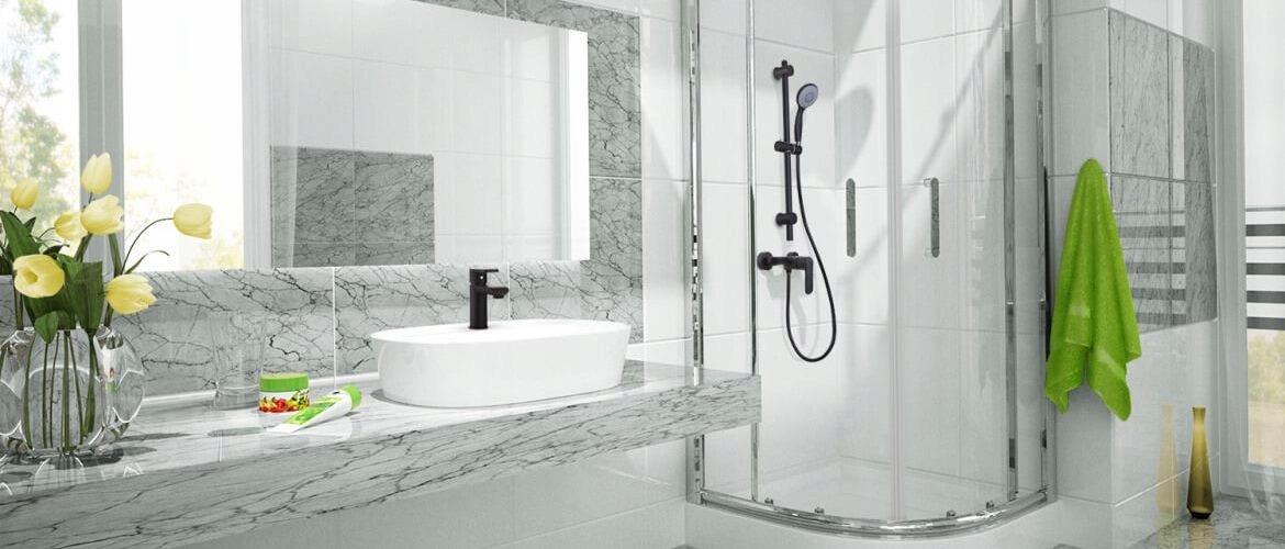 INVENA ZESTAW NATRYSKOWY NA DRĄŻKU DARK 3F