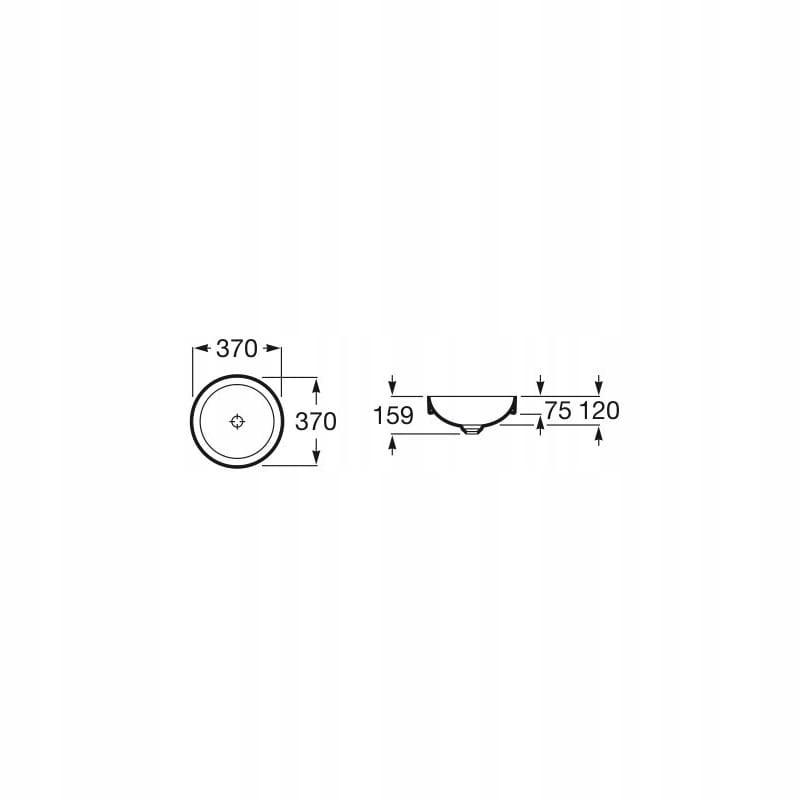 ROCA Umywalka Inspira Round 370x370 H75 mm Fineceramic