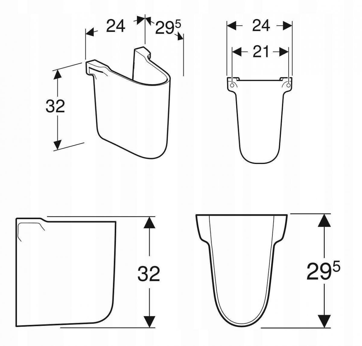 REKORD Półpostument umywalkowy