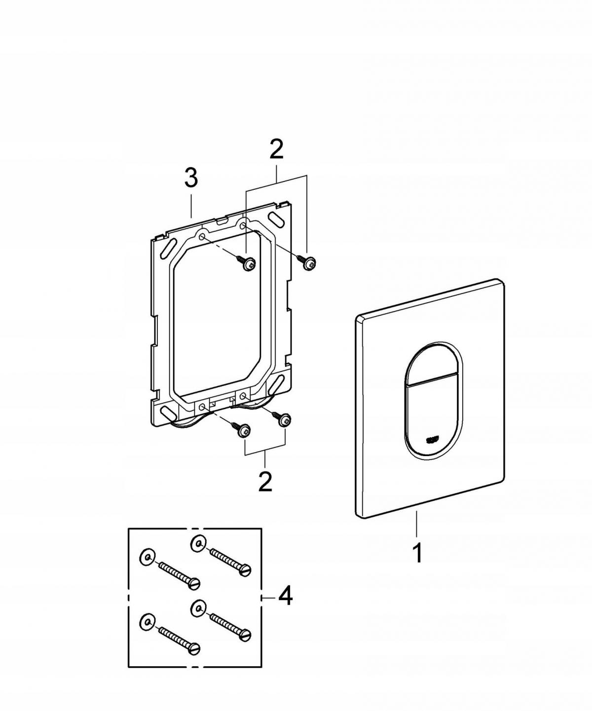 Przycisk uruchamiający GROHE Arena Cosmopolitan do WC chrom 156x197x10 mm