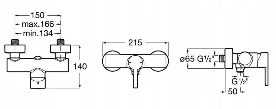 ROCA Bateria prysznicowa NAIA rose gold ścienna bez Zestawu