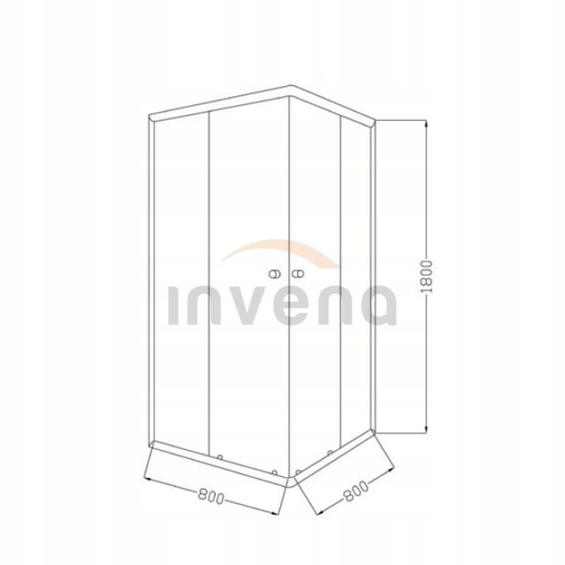 INVENA KABINA NATRYSK. KWADRAT.PARLA 80X80 PROF.CHROM SZKŁO MROŻONE