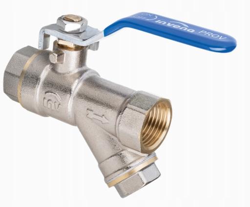 INVENA ZAWÓR KULOWY Z FILTREM SKOŚNYM 1 PROV