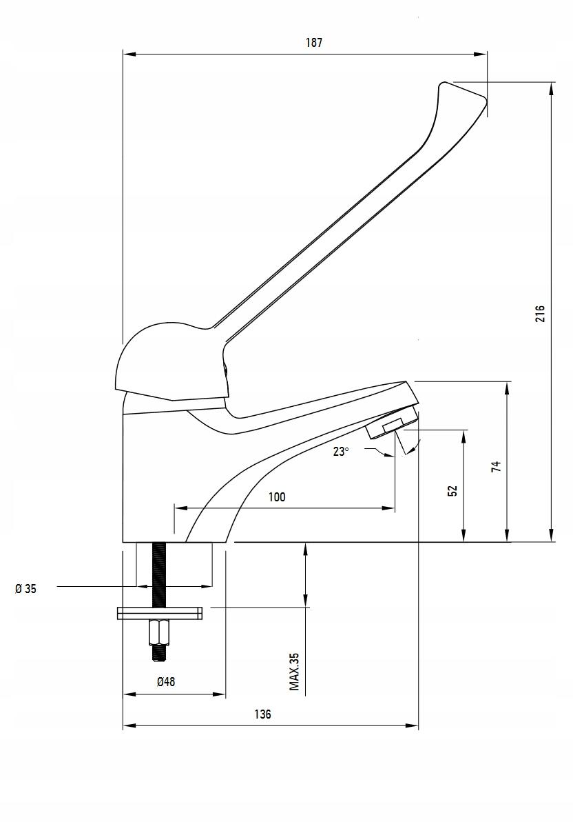 DEANTE Bateria umywalkowa Joko chrom stojąca z zamknięciem Odpływu 48h