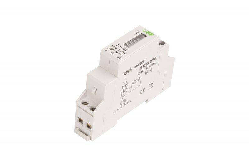 F&F Licznik energii elektrycznej LE-01 - jednofazowy, bębnowy, kl.1, 5(45)A