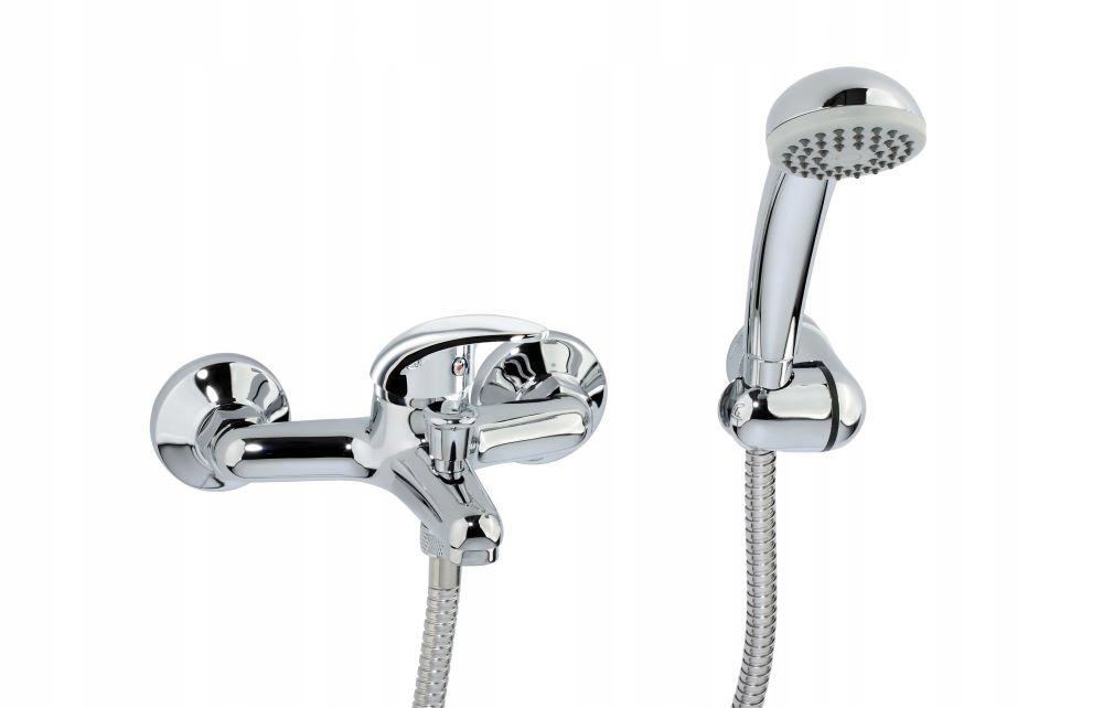 VALVEX Bateria wannowa Alba ścienna dwuotworowa z akcesoriami chrom