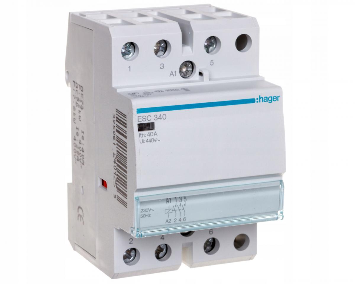 HAGER Stycznik 230VAC 3NO 40A AC-7a