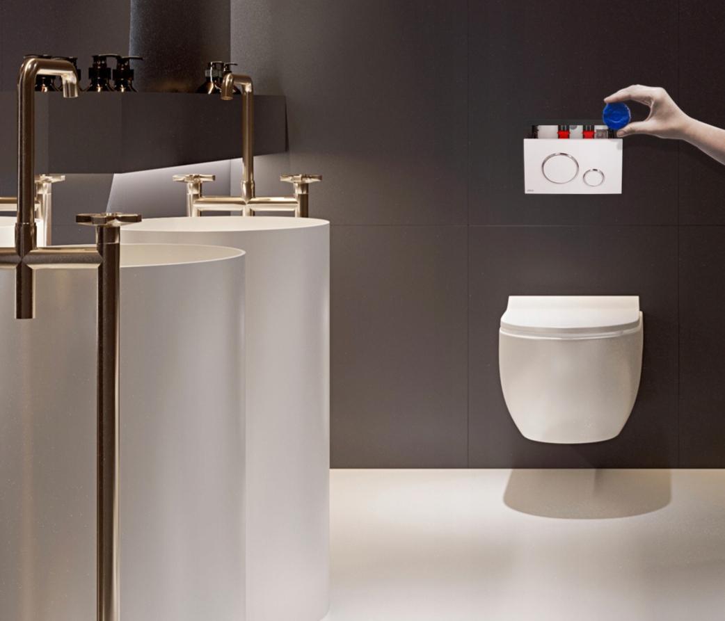 Przycisk sterujący ALCADRAIN do systemów podtynk red gold - mat