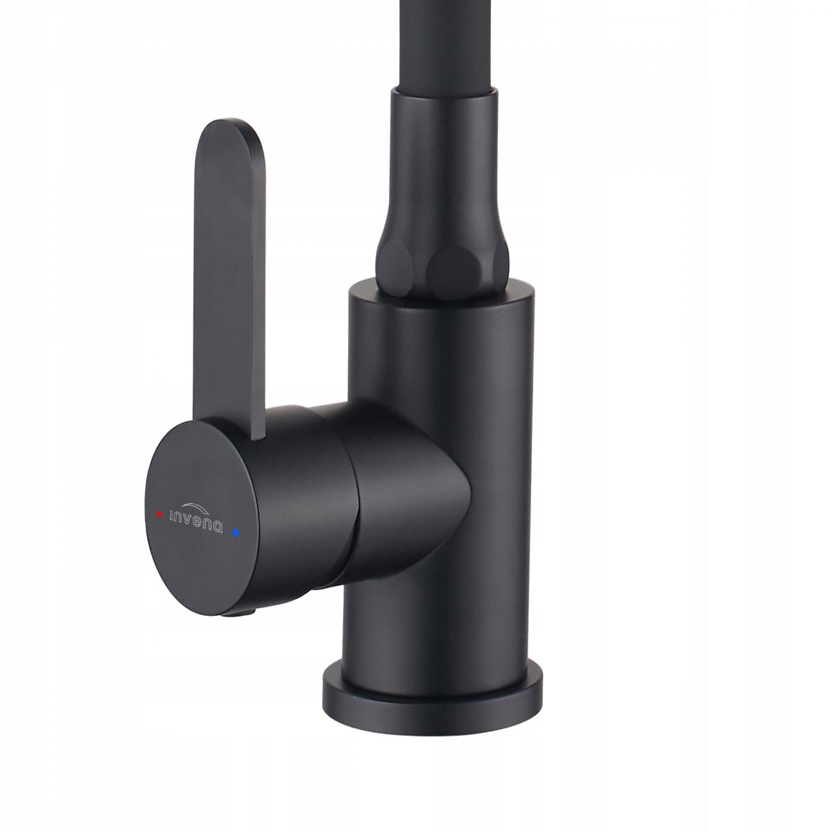 INVENA BATERIA ZLEWOZMYWAKOWA DALIS Z RUCHOMĄ 2F WYLEWKĄ, CZARNA