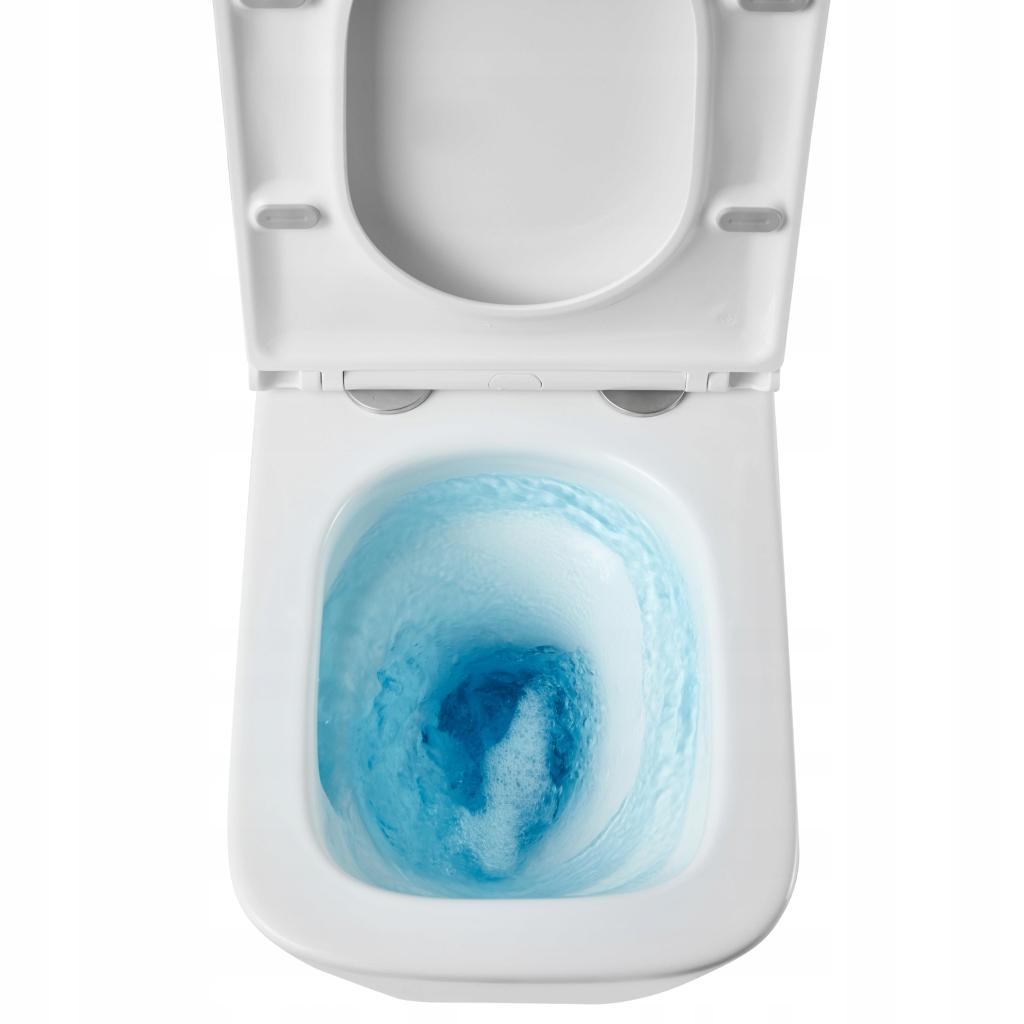 INVENA MISKA WC PODWIESZANA QFS, FLORINA KWADRATOWA, Z DESKĄ WOLNOOPADAJĄCĄ