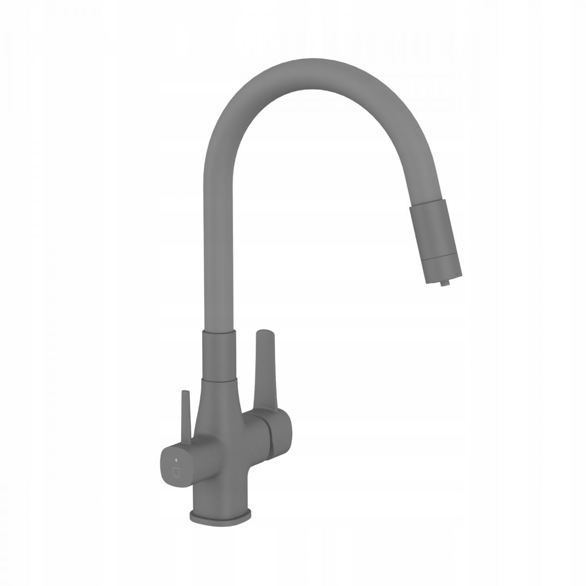 INVENA BATERIA ZLEWOZMYWAKOWA Z FILTREM GLAMOUR INVENA TREND, SZARA