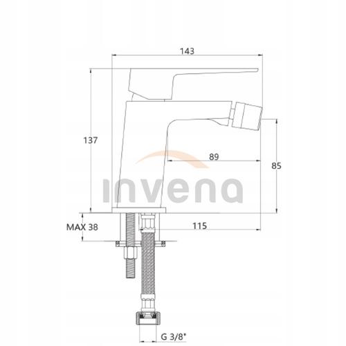 Bateria bidetowa INVENA PAROS CZARNY 48h