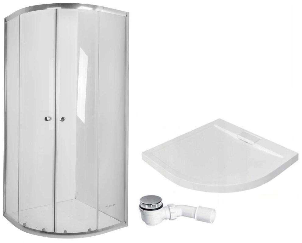 INVENA KABINA NATRYSK. PÓŁOKR.VITORIA 80X80 PROF.SATYNA SZKŁO MROŻONE