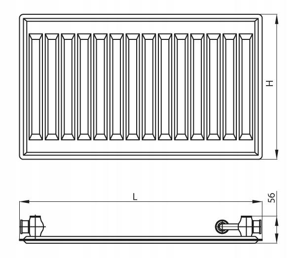 Polski grzejnik PERFEKT HVR10 500x1200 higieniczny 1 płyta DOLNY Prawy