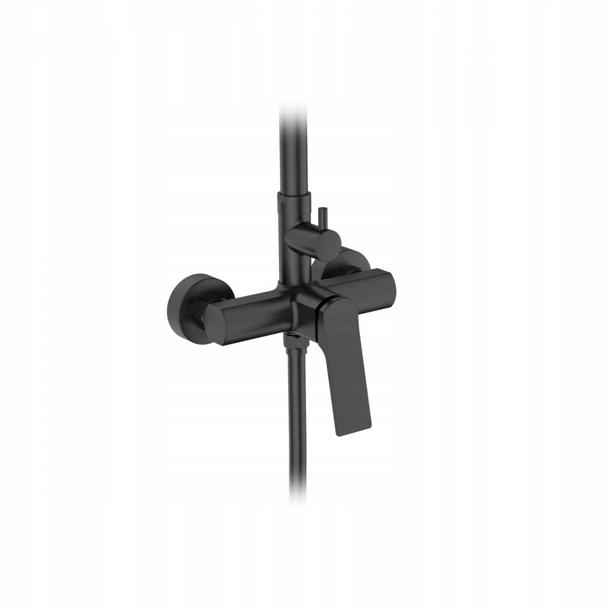 INVENA DESZCZOWNIA Z BATERIĄ NATRYSKOWĄ NERI INVENA TREND CZARNA