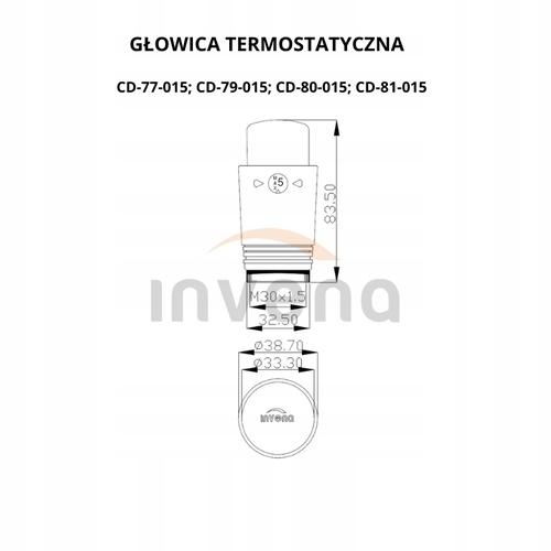 Głowica termostatyczna INVENA CHROM M-30x1,5 48h