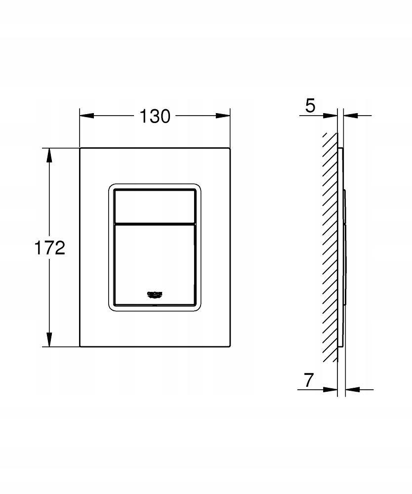 Przycisk spłuczki Grohe Skate Cosmo.S Brushed hard graphite 37535AL0 48h