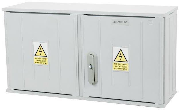 Obudowa termoutwardzalna SSTN 80x42x25 zamek/cięgła/kątowniki daszek skośny