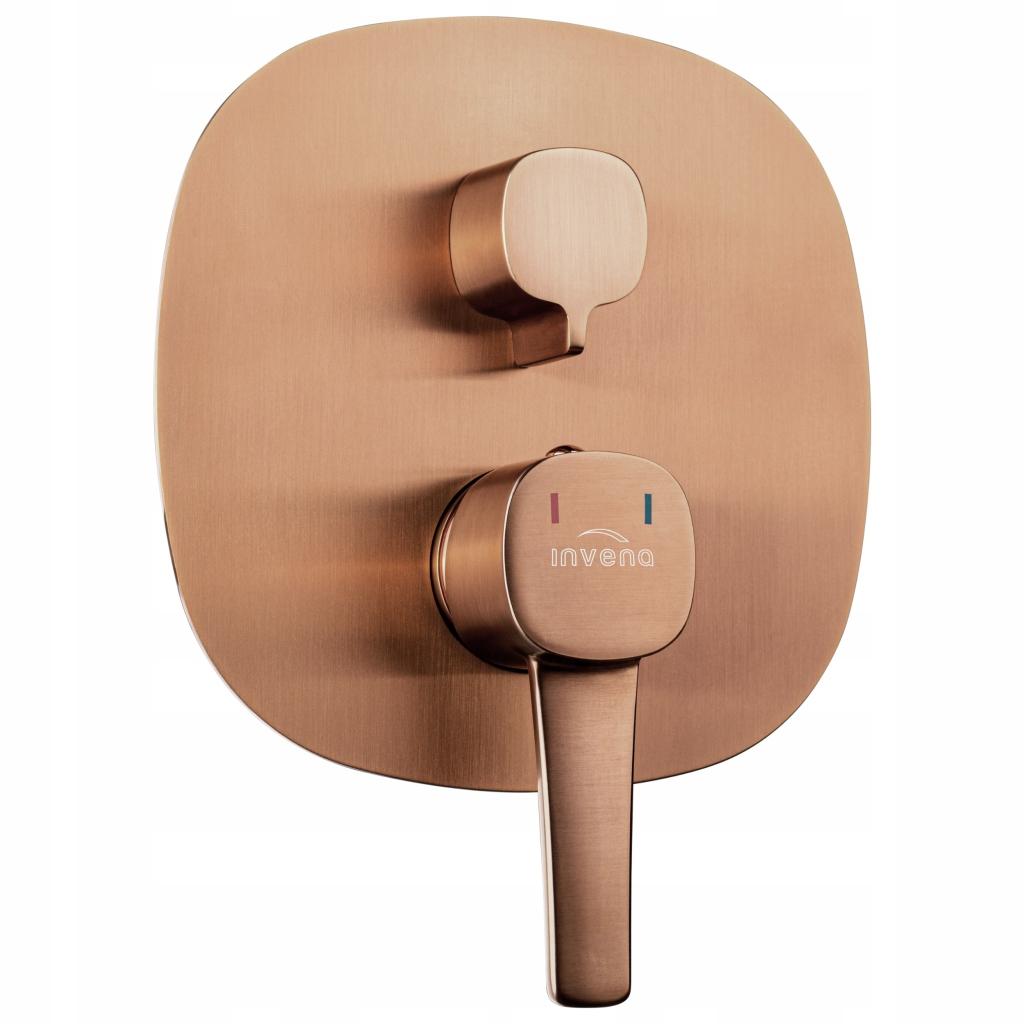 INVENA ZESTAW PODTYNKOWY Z BATERIĄ PODTYNKOWĄ 2F GLAMOUR MIEDŹ INVENA TREND