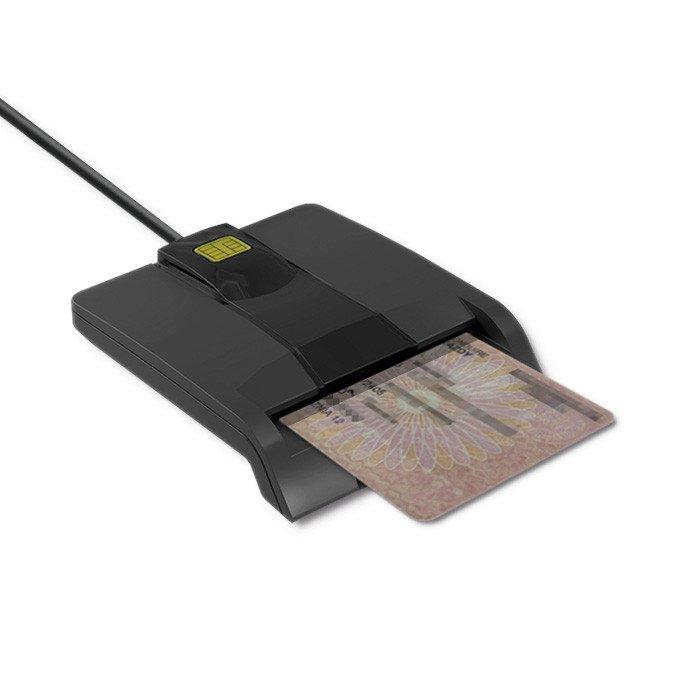 QOLTEC Inteligentny czytnik chipowych kart ID SCR-0634, USB typ C, 50634