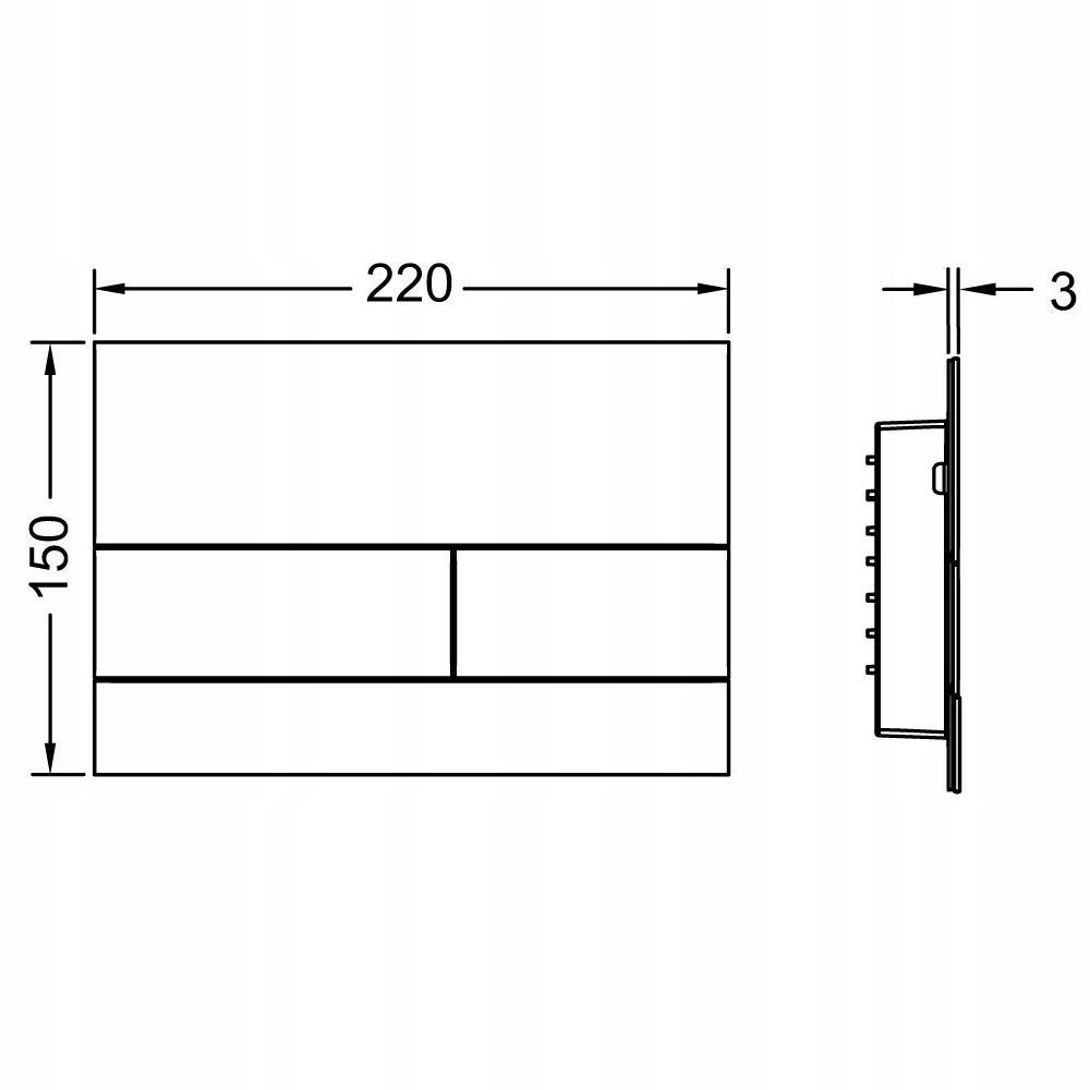 Przycisk spłukujący TECE square II podwójny do WC z metalu chrom połysk