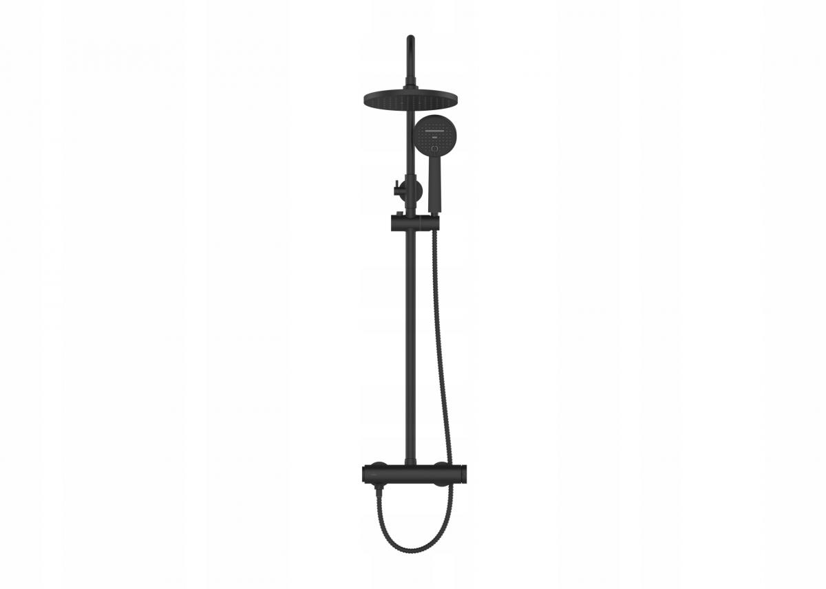 INVENA DESZCZOWNIA Z BATERIĄ NATRYSKOWĄ KALITEA INVENA TREND CZARNA