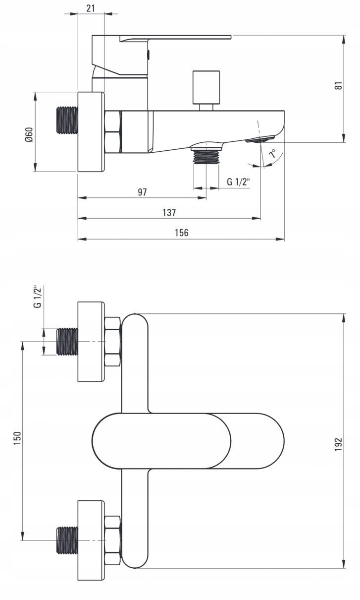 DEANTE Bateria wannowa ścienna Alpinia, nero