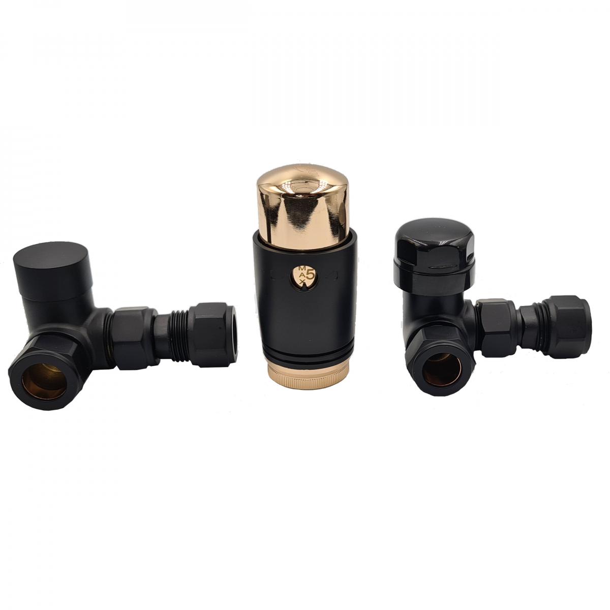 INVENA GRZEJNIK ŁAZ. 540X1000 + KPL. OSIOWY + MASKOWNICA POJ - CZARNO-ZŁOTY