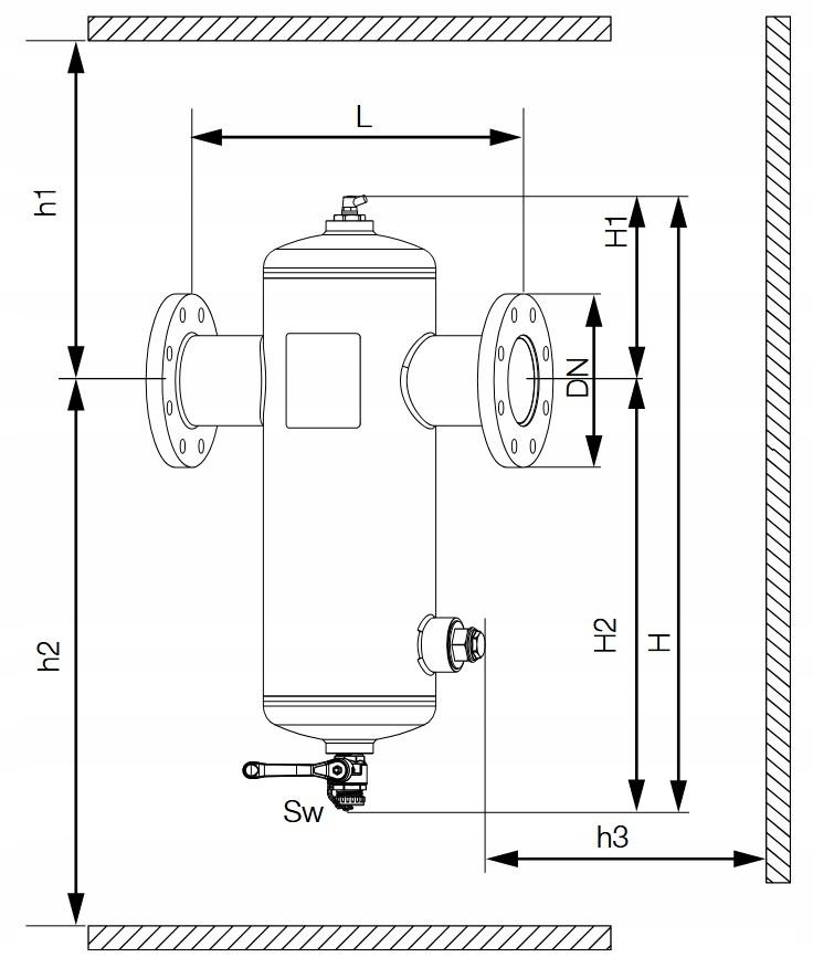 Separator zanieczyszczeń Zeparo Cyclone Max ZCX PN10 DN65, kołnierzowy
