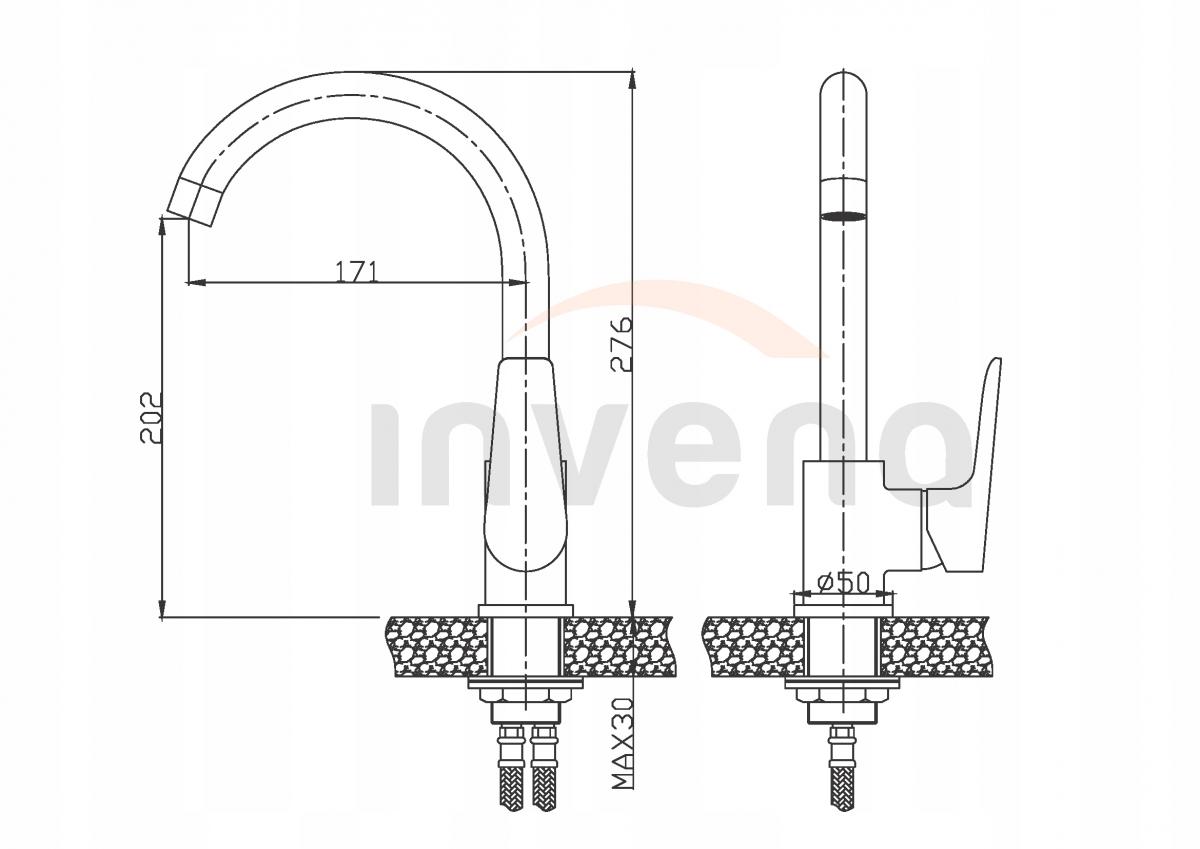 Bateria zlewozmywakowa INVENA DOKOS 48h