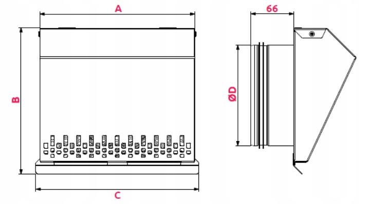 AWENTA Czerpnia ścienna metalowa fi160, biały