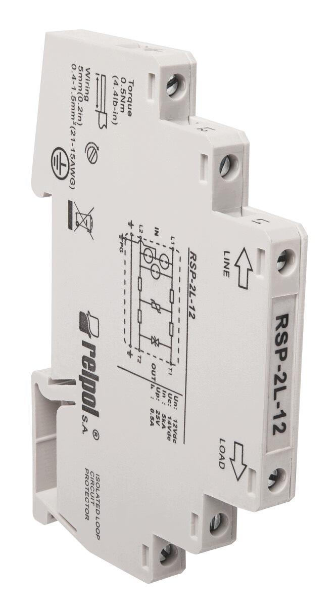 Ogranicznik przepięć DC do ochrony linii danych/sygnałowych, 12 V DC RSP-2L