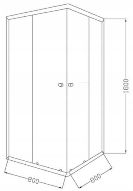 INVENA KABINA NATRYSK. KWADRAT.PARLA 80X80 PROF.CHROM SZKŁO MROŻONE