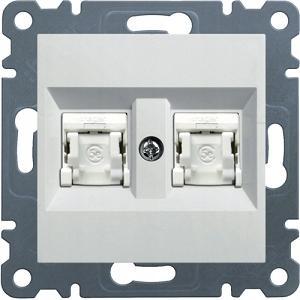 HAGER LUMINA Gniazdo 2xRJ45 Cat.5e UTP, biały