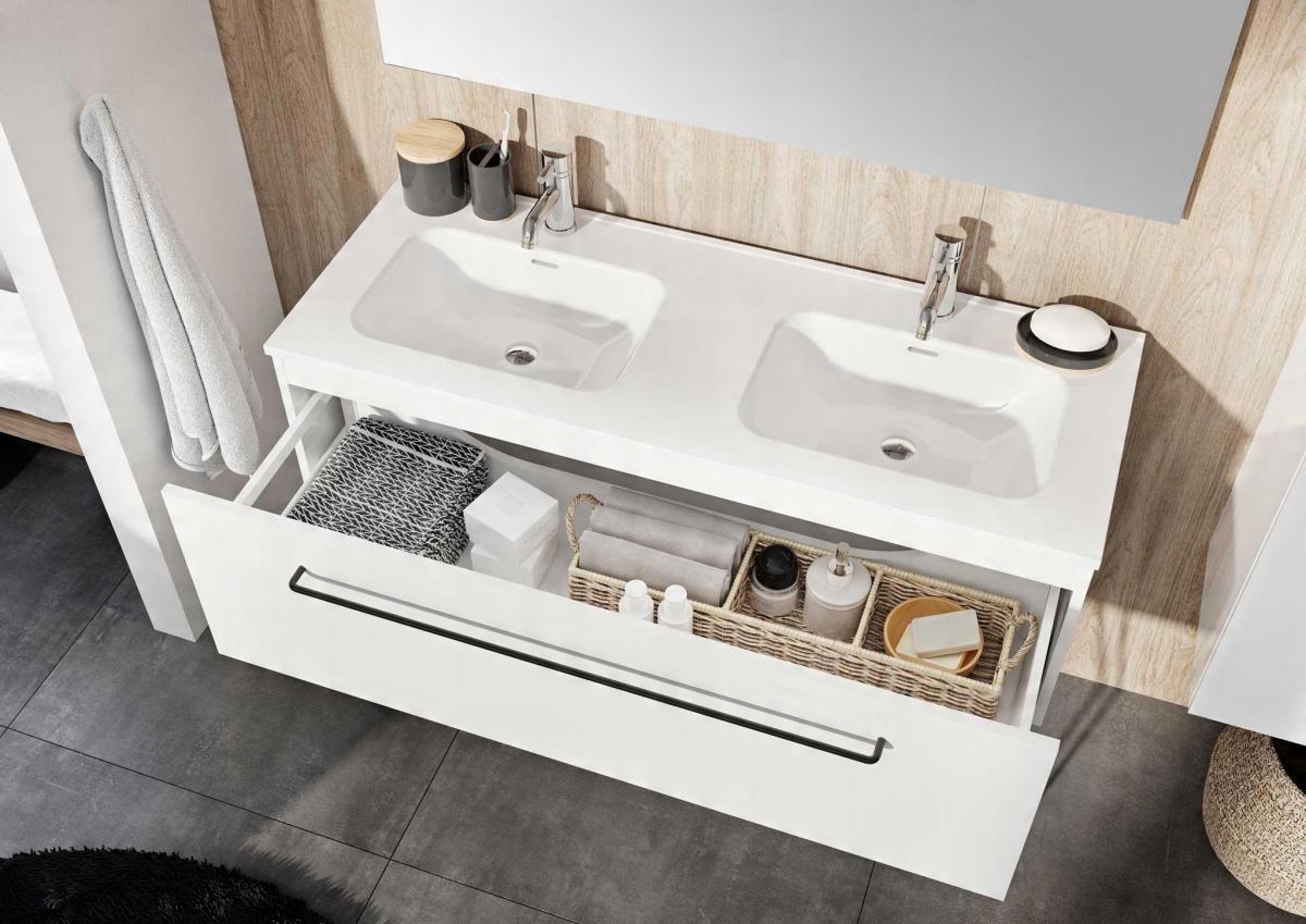 Umywalka SKAPPA 121x46cm 2K Ceramiczna Biały ELITA