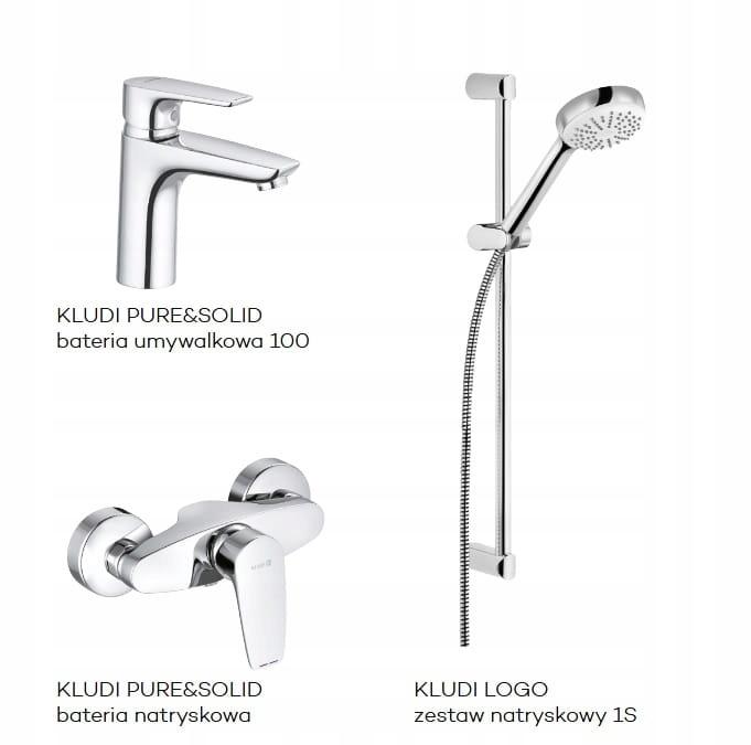 Bateria umywalkowa KLUDI PURE&SOLID XL 100 1-uchwytowa mosiężna chrom