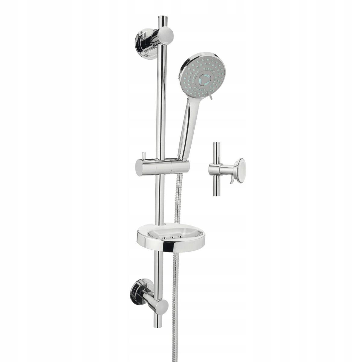 INVENA ZESTAW NATRYSKOWY NA DRĄŻKU Z PRZYSSAWKAMI MILOS 3F