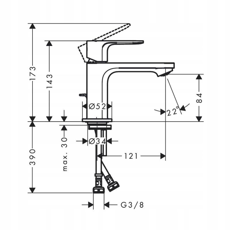 Bateria umywalkowa stojąca HANSGROHE Talis E 110 1-uchw 1-otw. biała mat