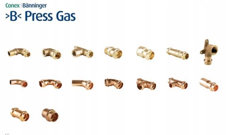 CONEX Łuk jednokielichowy 45 stopni 28mm B Press Gas