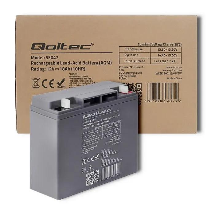 QOLTEC Akumulator AGM 12V 18Ah max. 270A