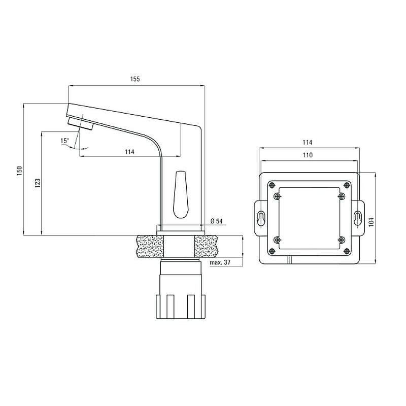 DEANTE Bateria umywalkowa chrom sensor stojąca z regulacją temperatury
